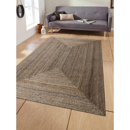 JENSENDISTRIBUTIONSERVICES 8 x 10 ft. Hand Woven Jute Eco-Friendly Oriental Rectangle Area Rug, Natural MI1554712